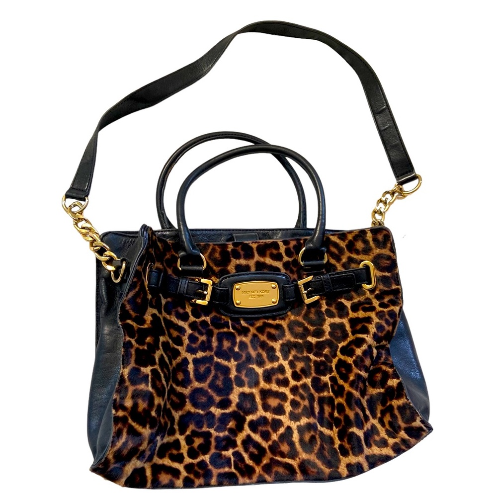 Michael Kors Hamilton Cheetah / Leopard / Calf Hair Satchel